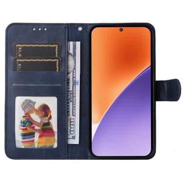 SKALO Xiaomi 15 PU-läder Plånboksfodral - Blå
