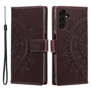 SKALO Samsung A56 5G Mandala Plånboksfodral - Brun