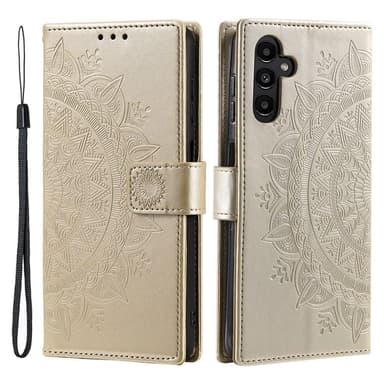 SKALO Samsung A26 5G Mandala Plånboksfodral - Guld