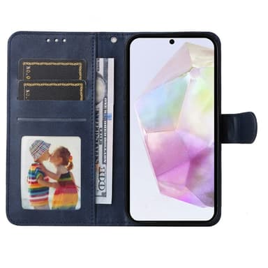 SKALO Samsung A36 5G PU-läder Plånboksfodral - Blå