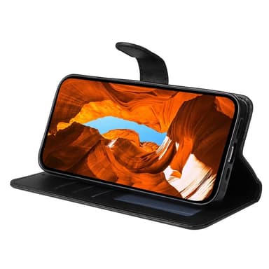SKALO Motorola Moto G15 Power PU-läder Plånboksfodral - Svart