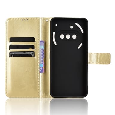 SKALO Nothing Phone (3a) 5G PU-läder Plånboksfodral - Guld - Guld