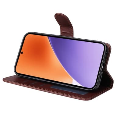 SKALO Xiaomi 15 PU-läder Plånboksfodral - Brun