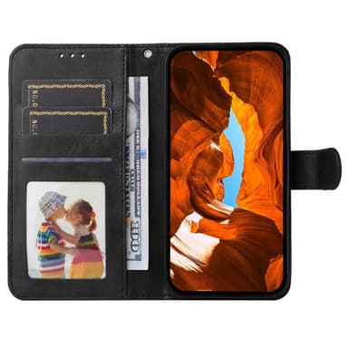 SKALO Motorola Moto G15 Power PU-läder Plånboksfodral - Svart