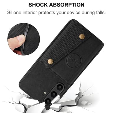 SKALO Samsung A36 5G PU-Läder 2-Kortfack Skal - Svart