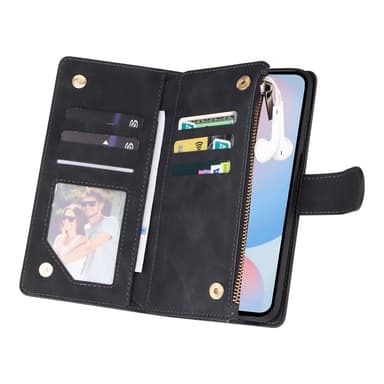SKALO Samsung A56 5G Zipper PU-Läder Plånboksfodral - Svart