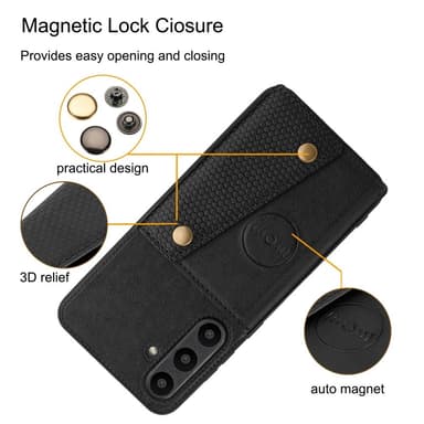SKALO Samsung A36 5G PU-Läder 2-Kortfack Skal - Svart