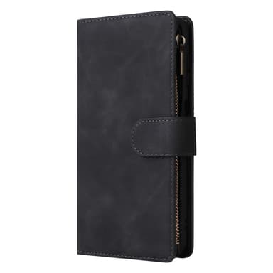 SKALO Samsung A56 5G Zipper PU-Läder Plånboksfodral - Svart