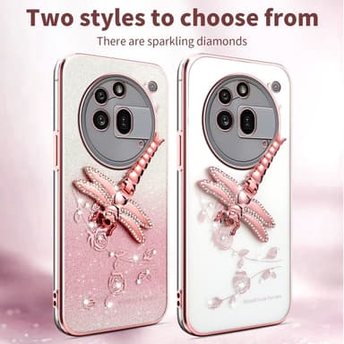 SKALO Nothing Phone (3a) Pro 5G KADEM Dragonfly Glitter Skal - Lila