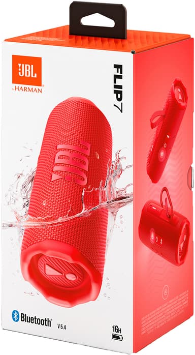 JBL Flip 7 trådlös bärbar högtalare (röd)