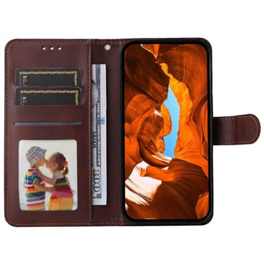 SKALO Motorola Moto G15 Power PU-läder Plånboksfodral - Brun