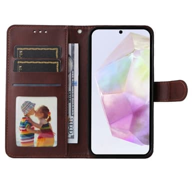 SKALO Samsung A36 5G PU-läder Plånboksfodral - Brun