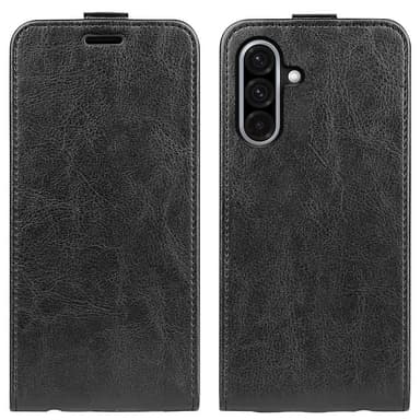 SKALO Samsung A56 5G Vertical Flip PU-Läder Plånboksfodral - Svart