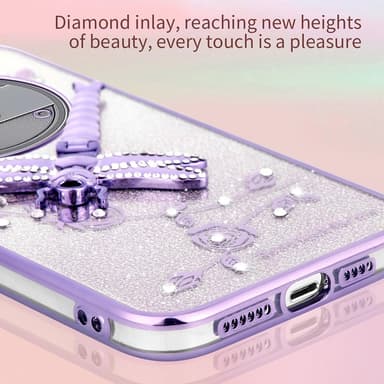 SKALO Nothing Phone (3a) Pro 5G KADEM Dragonfly Glitter Skal - Lila