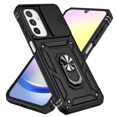 SKALO Samsung A26 5G Armor Metallring Kameraslider Skal - Svart
