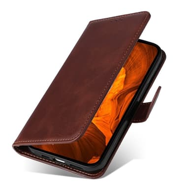 SKALO Motorola Moto G15 Power PU-läder Plånboksfodral - Brun