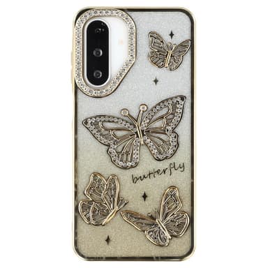 SKALO Samsung A26 5G Butterfly Rhinestones Skal - Guld