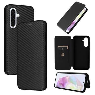 SKALO Samsung A26 5G Carbon Fiber Plånboksfodral - Svart
