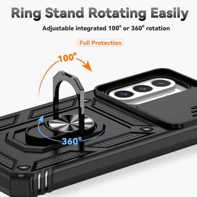 SKALO Samsung A26 5G Armor Metallring Kameraslider Skal - Svart