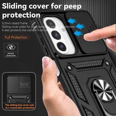 SKALO Samsung A26 5G Armor Metallring Kameraslider Skal - Svart