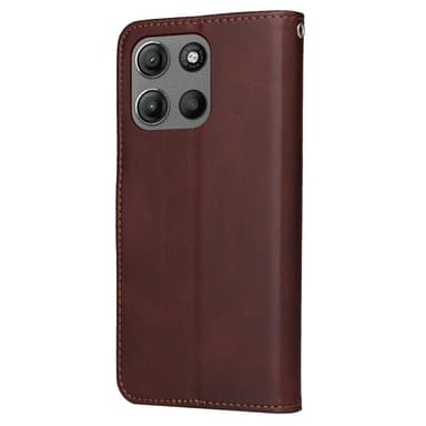 SKALO Motorola Moto G15 Power PU-läder Plånboksfodral - Brun