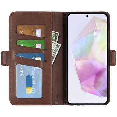 SKALO Samsung A56 5G Premium ID Plånboksfodral - Brun