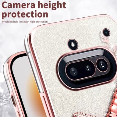 SKALO Nothing Phone (3a) 5G KADEM Dragonfly Glitter Skal - Rosa