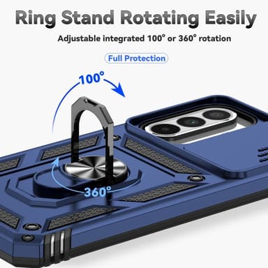 SKALO Samsung A36 5G Armor Metallring Kameraslider Skal - Blå