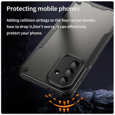 SKALO Samsung A36 5G Armor Hybrid Frosted Skal - Svart