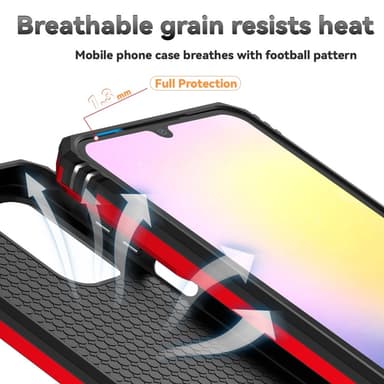 SKALO Samsung A26 5G Armor Metallring Kameraslider Skal - Röd