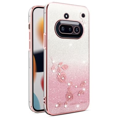 SKALO Nothing Phone (3a) 5G KADEM Dragonfly Glitter Skal - Rosa