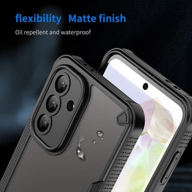 SKALO Samsung A56 5G Armor Hybrid Frosted Skal - Svart
