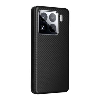 SKALO Xiaomi 15 Carbon Fiber Plånboksfodral - Svart