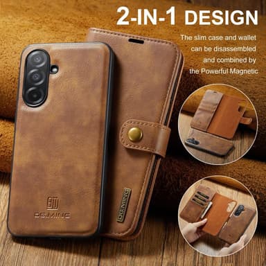 DG MING Samsung A26 5G 2-i-1 Magnet Plånboksfodral - Brun