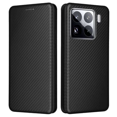 SKALO Xiaomi 15 Carbon Fiber Plånboksfodral - Svart