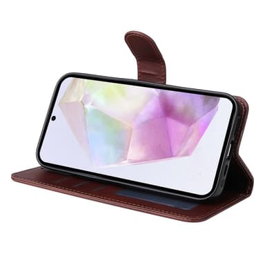 SKALO Samsung A56 5G PU-läder Plånboksfodral - Brun