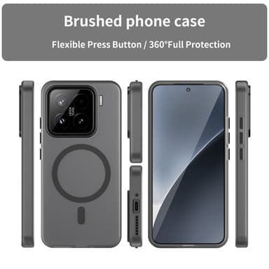 SKALO Xiaomi 15 Matt Translucent Hybrid Skal - Svart