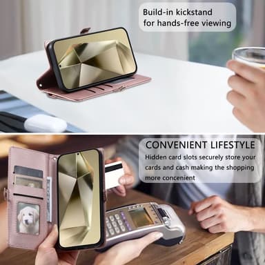 SKALO Samsung A26 5G PU-Läder Envelope Plånboksfodral - Roséguld