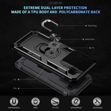 SKALO Xiaomi 15 Armor Metallring Skal - Svart