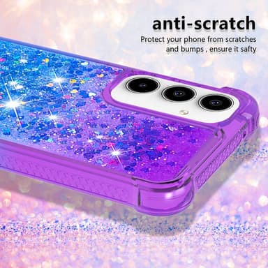 SKALO Samsung A56 5G Kvicksand Glitter Skal - Lila-Blå