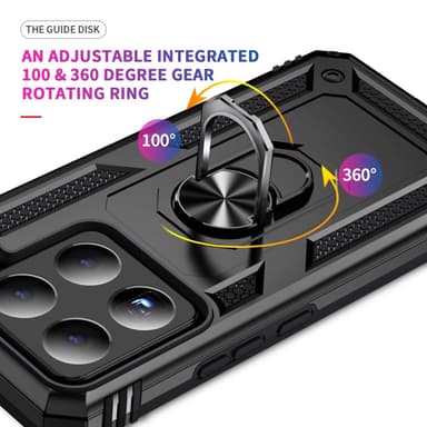 SKALO Xiaomi 15 Armor Metallring Skal - Svart