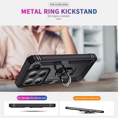 SKALO Xiaomi 15 Armor Metallring Skal - Svart