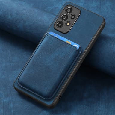 SKALO Samsung A26 5G PU-Läder Magnetisk Korthållare Skal - Blå