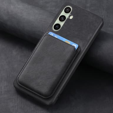 SKALO Samsung A56 5G PU-Läder Magnetisk Korthållare Skal - Svart