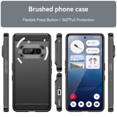 SKALO Nothing Phone (3a) 5G Armor Carbon Skal - Svart