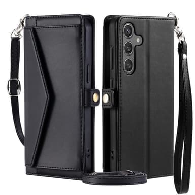 SKALO Samsung A56 5G PU-Läder Envelope Plånboksfodral - Svart