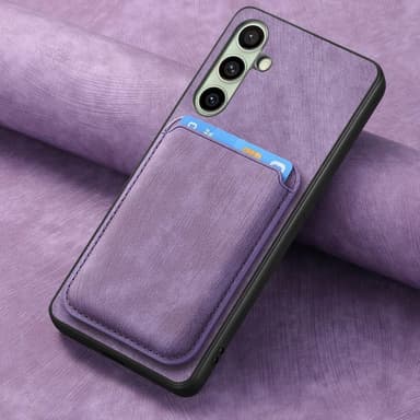 SKALO Samsung A26 5G PU-Läder Magnetisk Korthållare Skal - Lila