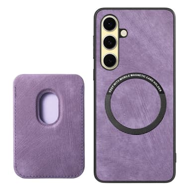SKALO Samsung A26 5G PU-Läder Magnetisk Korthållare Skal - Lila