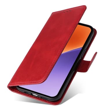 SKALO Xiaomi 15 PU-läder Plånboksfodral - Röd