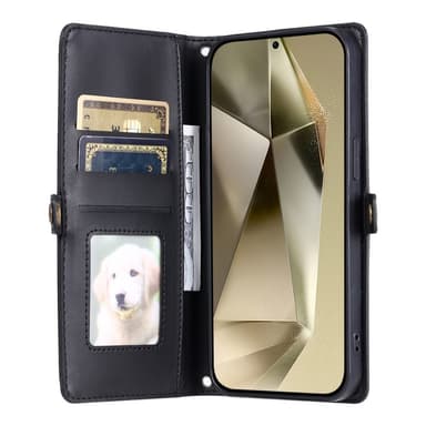 SKALO Samsung A56 5G PU-Läder Envelope Plånboksfodral - Svart
